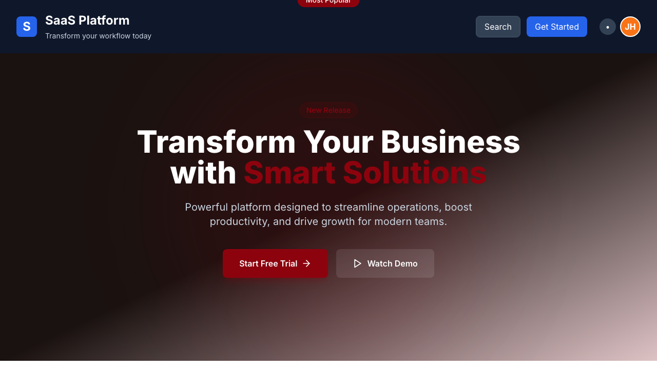 Preview of SaaS Landing Page